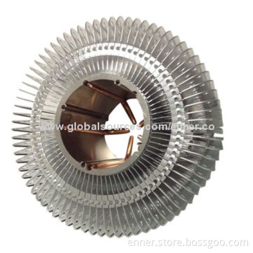 Stamping continuous fin heat sink with 5pcs heat pipe AL 1060/6063